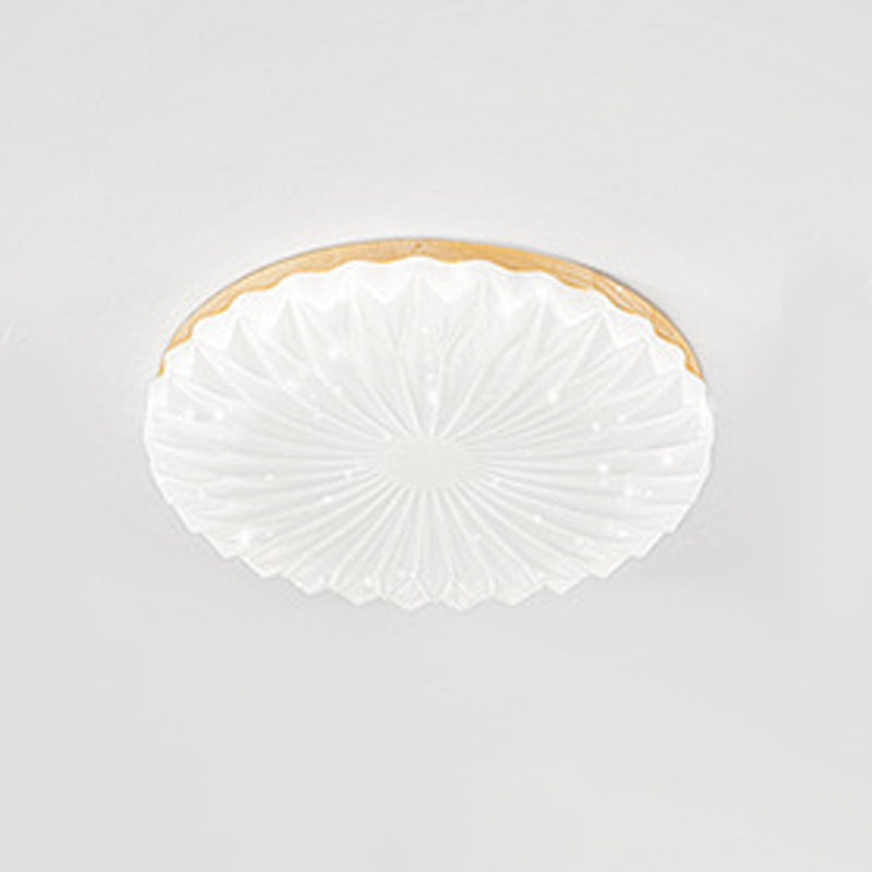 Modernism Beige Single Flush Mount Lighting Round LED Ceiling Light with Acrylic
