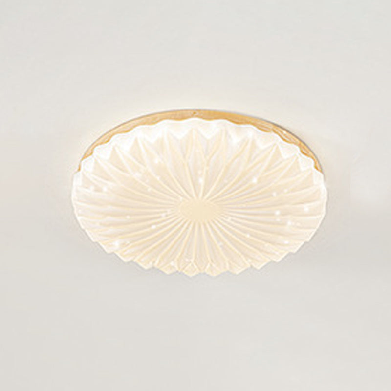 Modernism Beige Single Flush Mount Lighting Round LED Ceiling Light with Acrylic