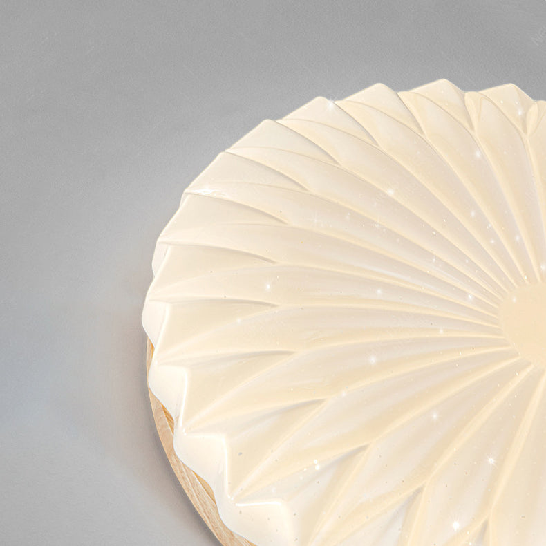 Modernism Beige Single Flush Mount Lighting Round LED Ceiling Light with Acrylic