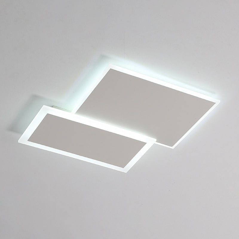 Modernism White Flush Mount Lighting Unique Ceiling Light with Acrylic