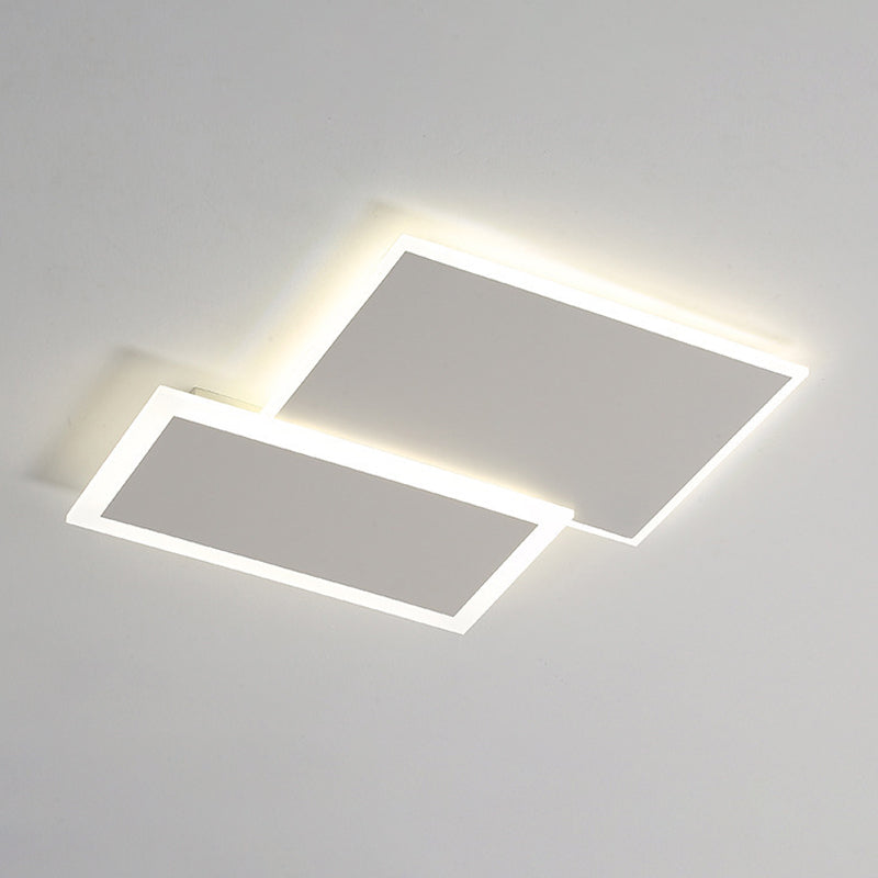 Modernism White Flush Mount Lighting Unique Ceiling Light with Acrylic