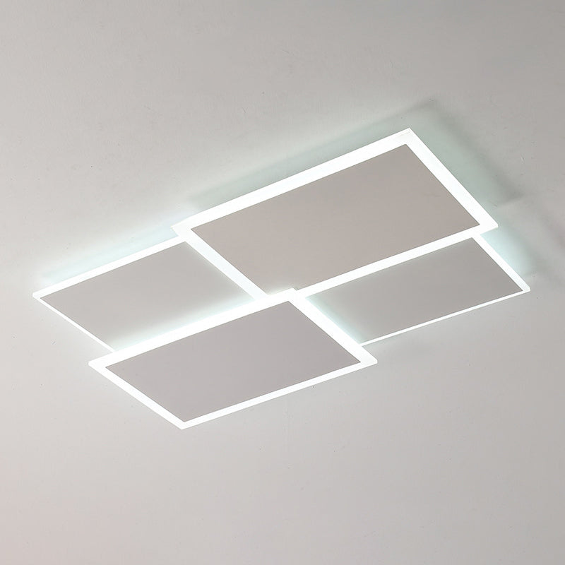 Modernism White Flush Mount Lighting Unique Ceiling Light with Acrylic