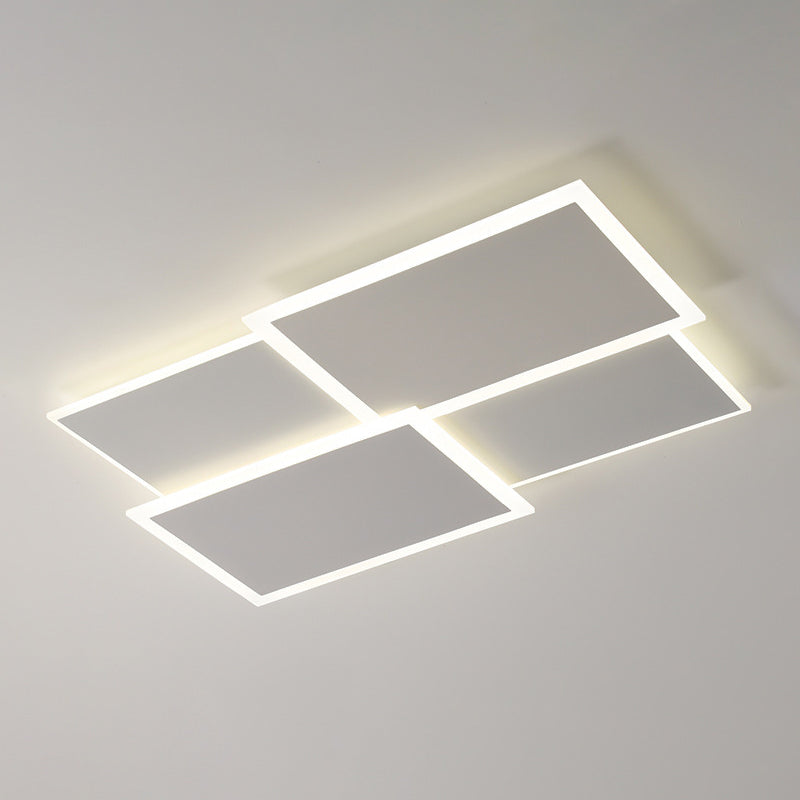 Modernism White Flush Mount Lighting Unique Ceiling Light with Acrylic