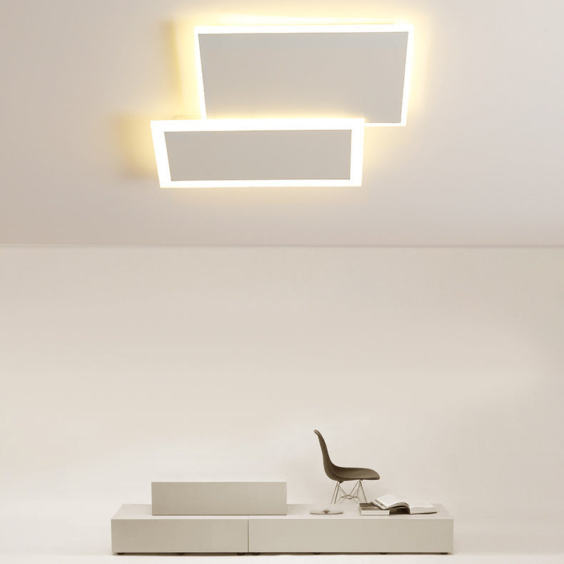 Modernism White Flush Mount Lighting Unique Ceiling Light with Acrylic