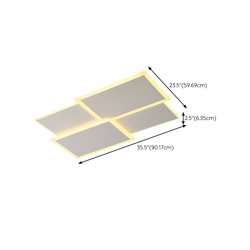 Modernism White Flush Mount Lighting Unique Ceiling Light with Acrylic
