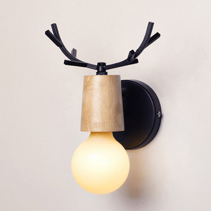 Unique Shape Wood Vanity Lamp Modern Style 1 Light Vanity Light Fixture