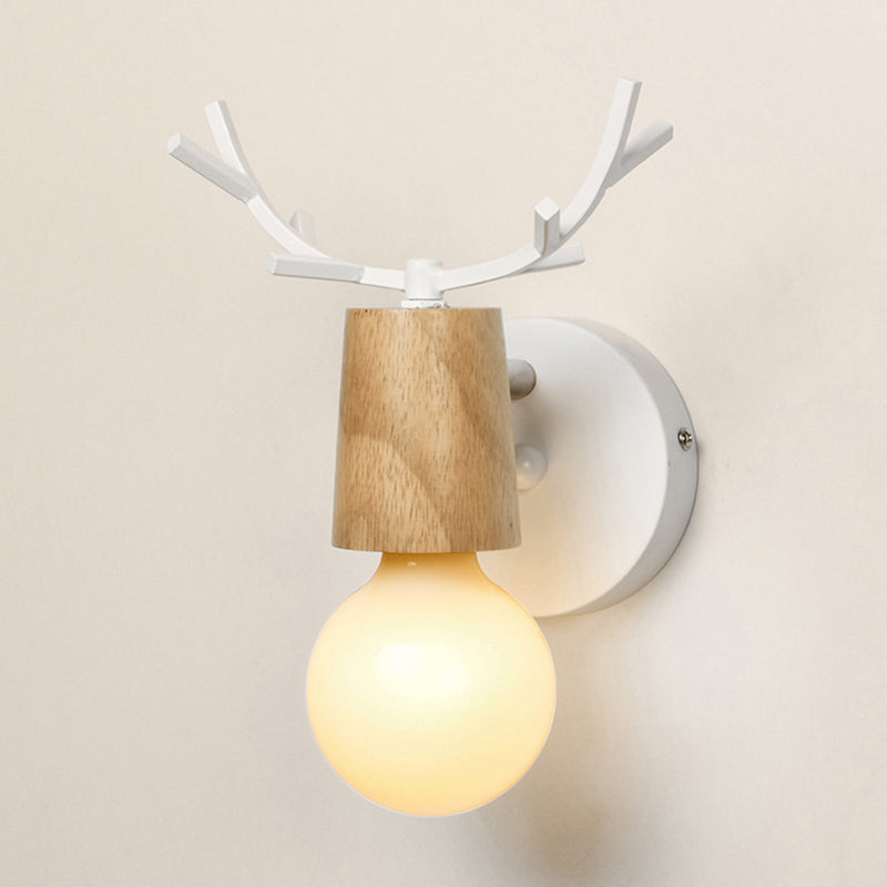 Unique Shape Wood Vanity Lamp Modern Style 1 Light Vanity Light Fixture