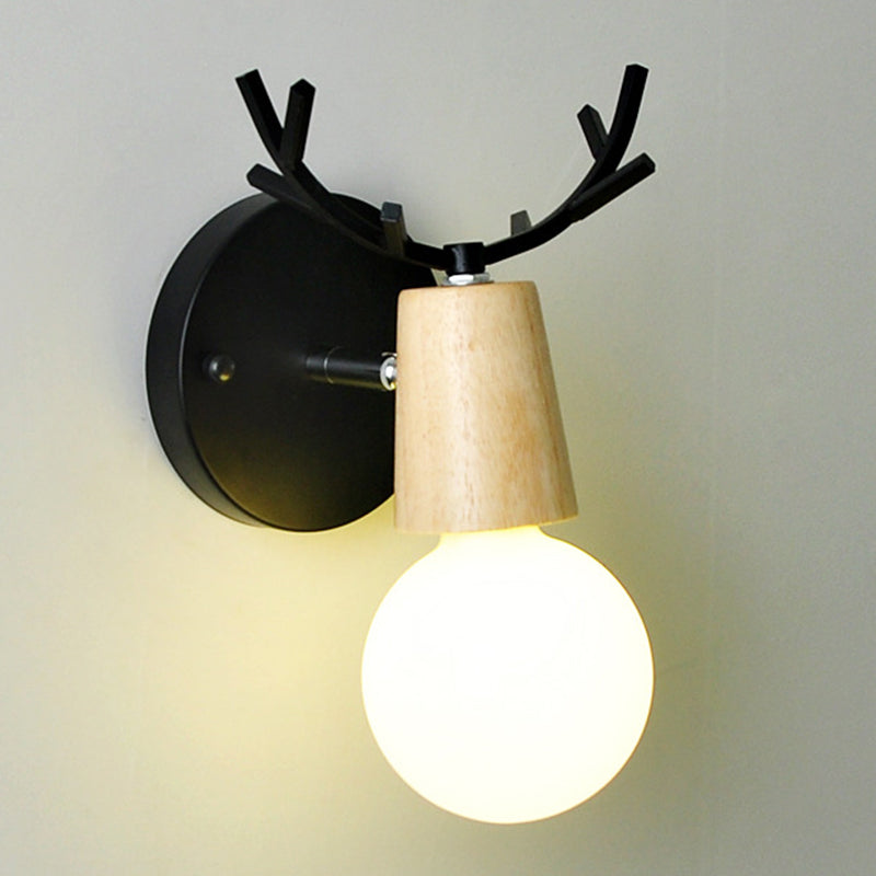 Unique Shape Wood Vanity Lamp Modern Style 1 Light Vanity Light Fixture