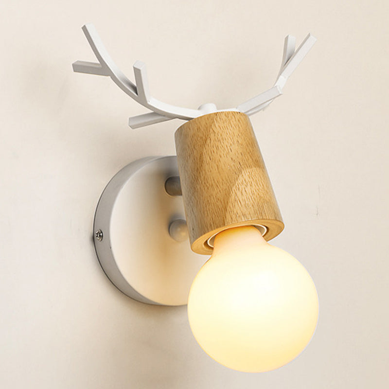 Unique Shape Wood Vanity Lamp Modern Style 1 Light Vanity Light Fixture