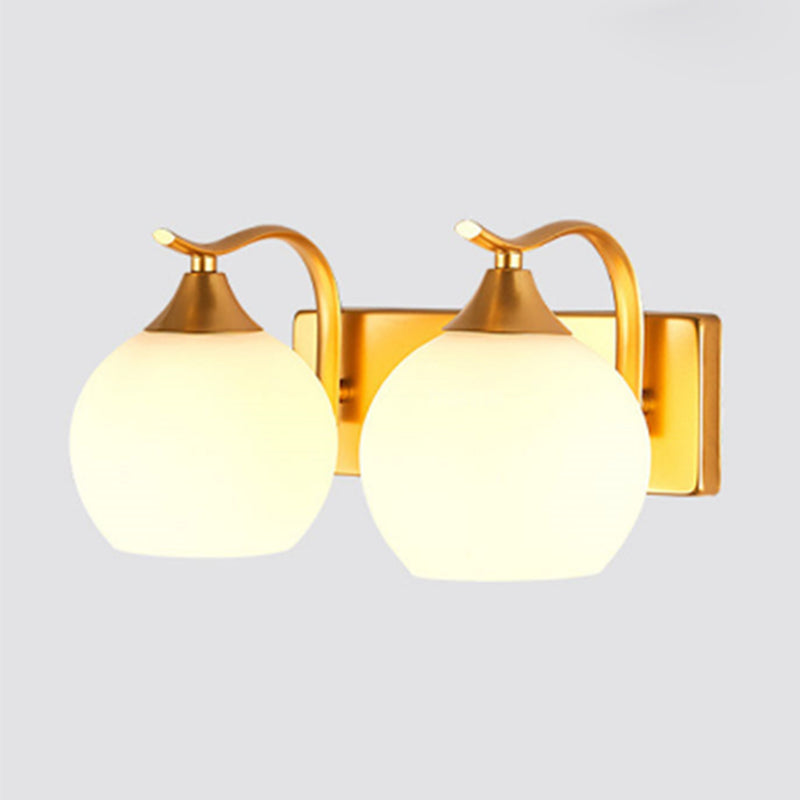 American Style Vanity Light Ball Shape Vanity Lamp with Glass Shade for Living Room