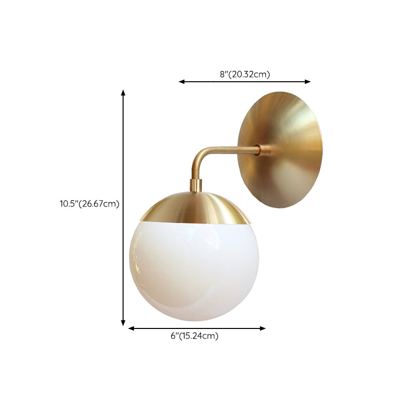 Ball Shape Glass Vanity Lamp Modern Style 1 Light Vanity Light Fixture