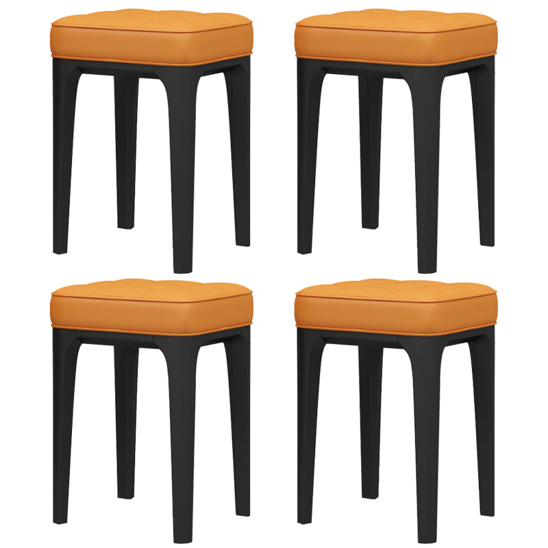 Contemporary Standard Square Leather Standard With 4 Legs for Home