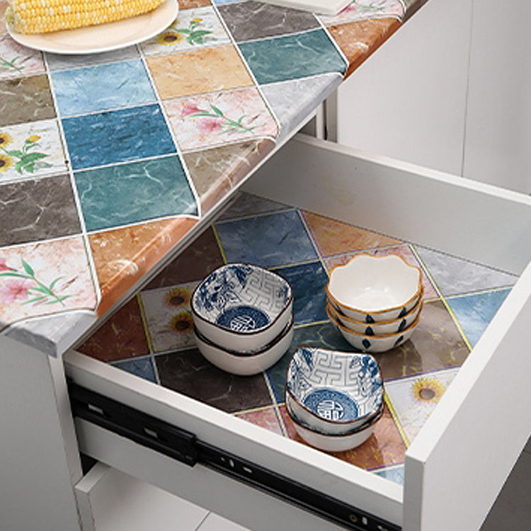 Modern Peel and Stick Backsplash Tile PVC Wallpaper for Floor and Wall