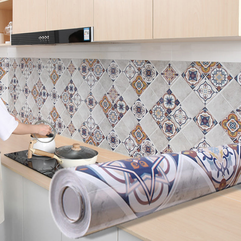 Modern Peel and Stick Backsplash Tile PVC Wallpaper for Floor and Wall