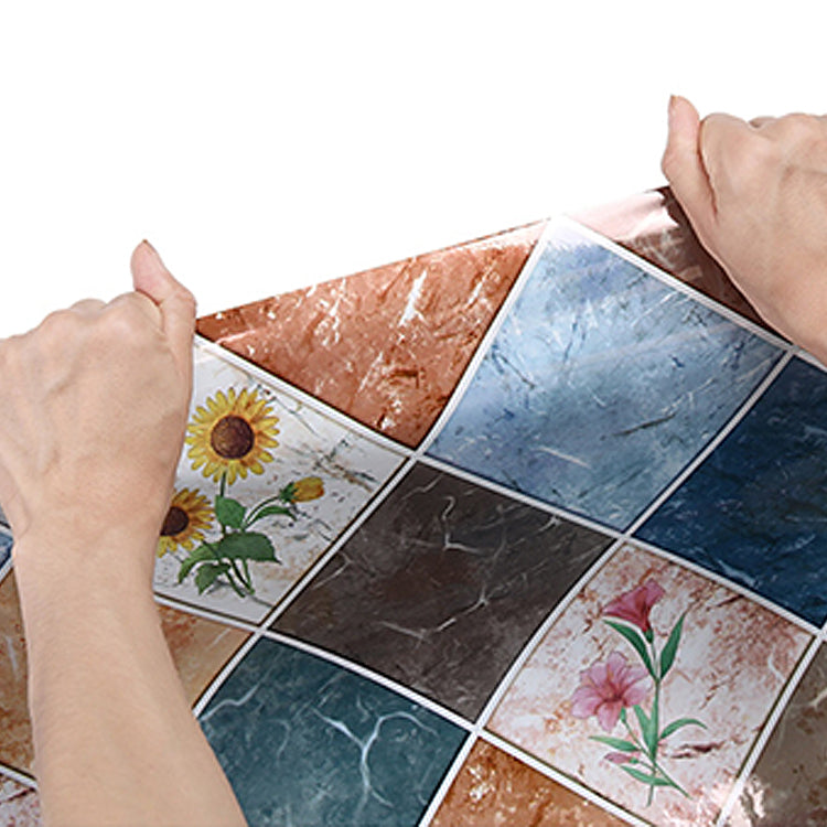 Modern Peel and Stick Backsplash Tile PVC Wallpaper for Floor and Wall