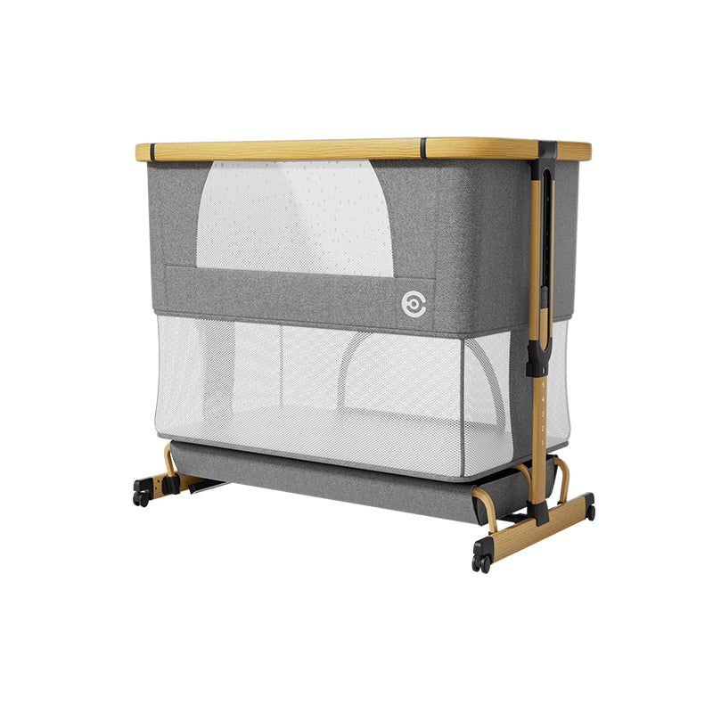 Color Matching Contemporary Crib Round Nursery Crib with Casters