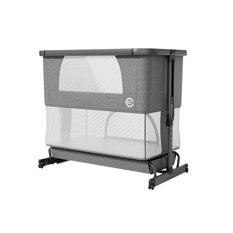 Color Matching Contemporary Crib Round Nursery Crib with Casters