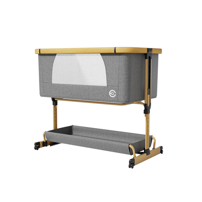 Color Matching Contemporary Crib Round Nursery Crib with Casters