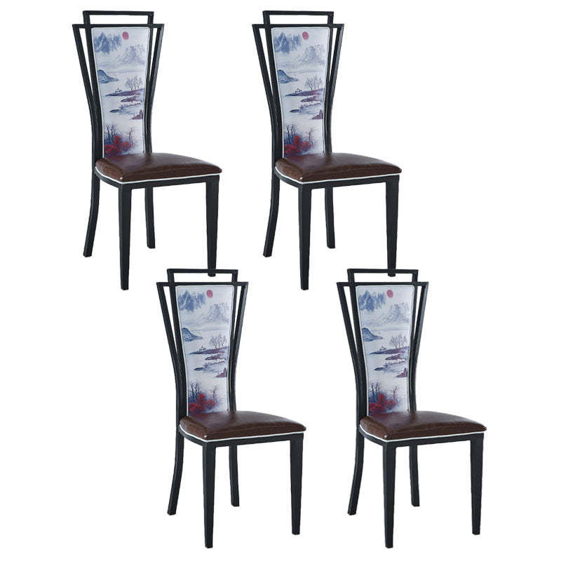 Contemporary Style Side Chair Metal Dining Room Chair for Kitchen