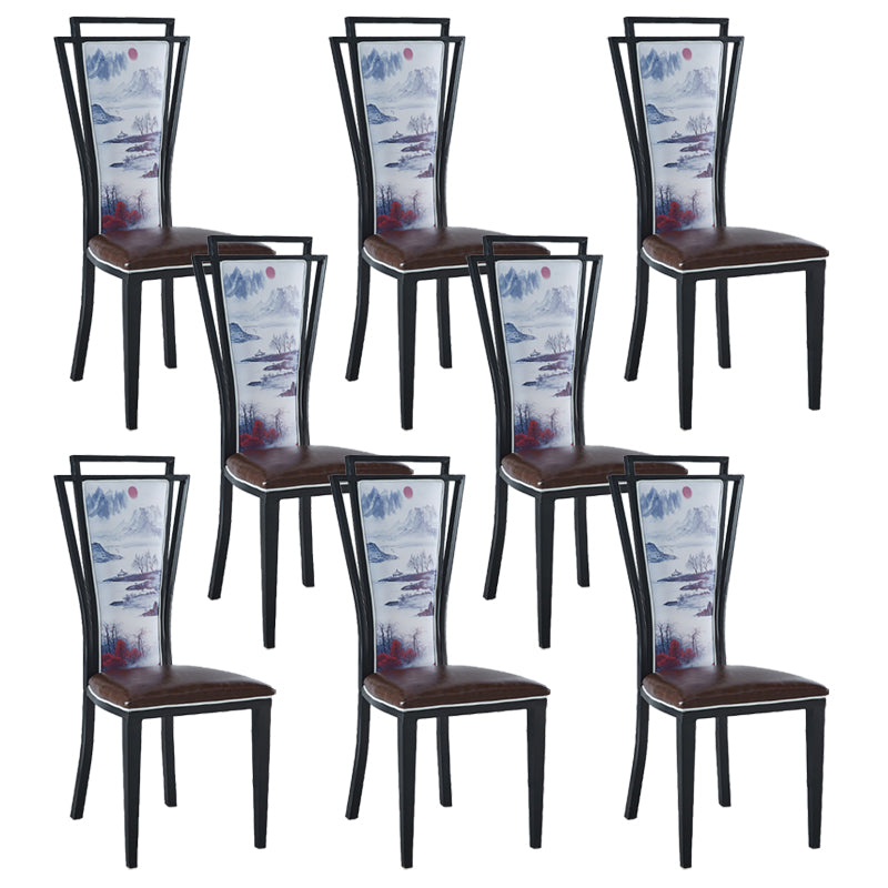 Contemporary Style Side Chair Metal Dining Room Chair for Kitchen