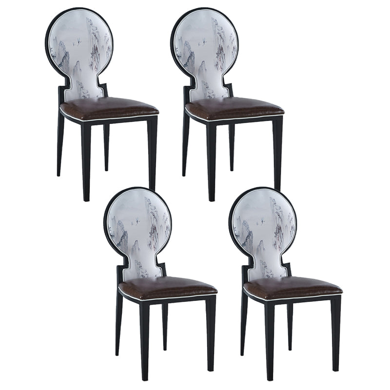 Contemporary Style Side Chair Metal Dining Room Chair for Kitchen