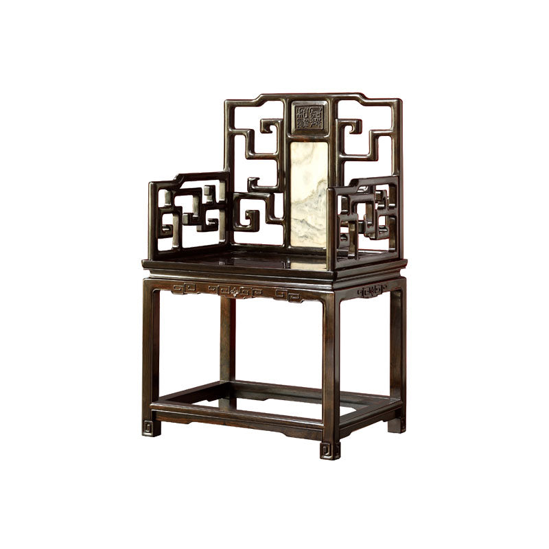 Indoor Deep Brown Dining Arm Chair Solid Wood Dining Chair for Home