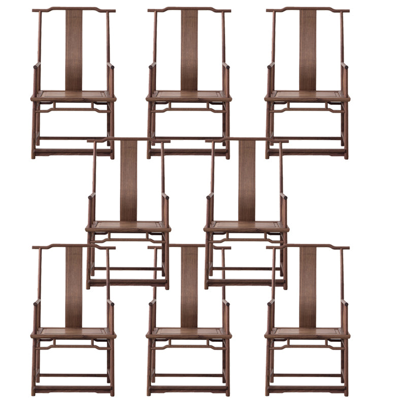 Solid Wood Dining Chair Traditional High Back Dining Chair with Cushion