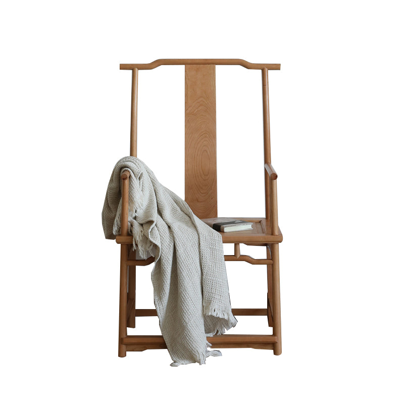 Solid Wood Dining Chair Traditional High Back Dining Chair with Cushion