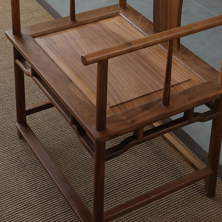 Solid Wood Dining Chair Traditional High Back Dining Chair with Cushion