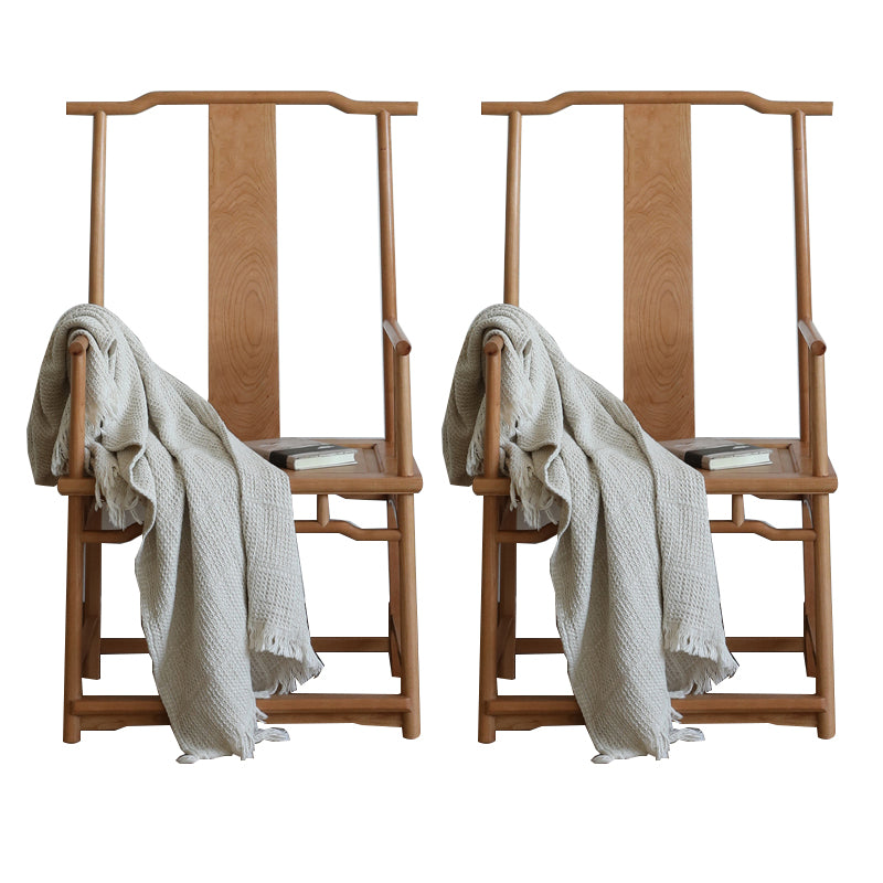 Solid Wood Dining Chair Traditional High Back Dining Chair with Cushion