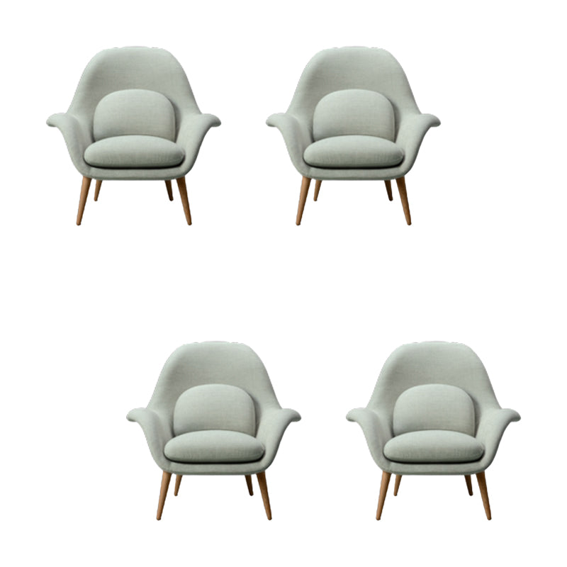 Modern Style Dining Chair Linen Parsons Arm Chair for Living Room