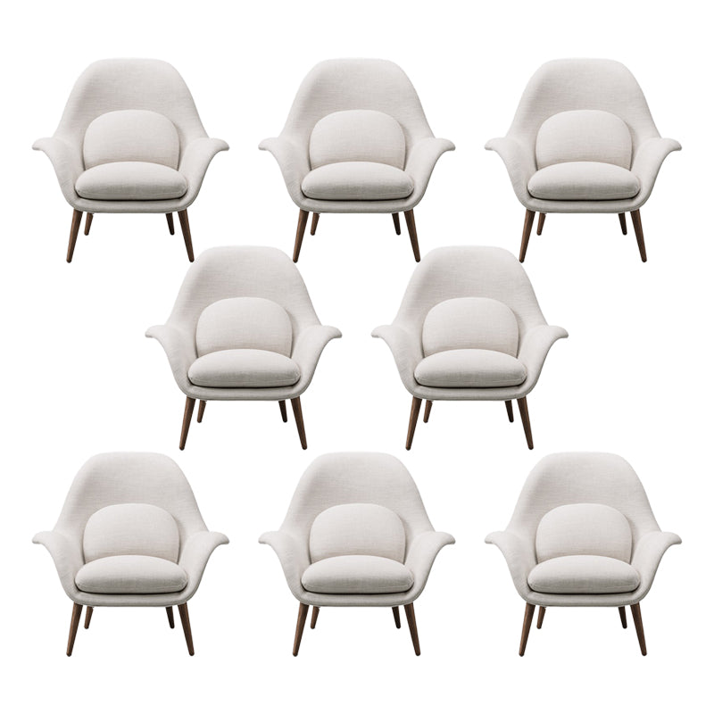 Modern Style Dining Chair Linen Parsons Arm Chair for Living Room