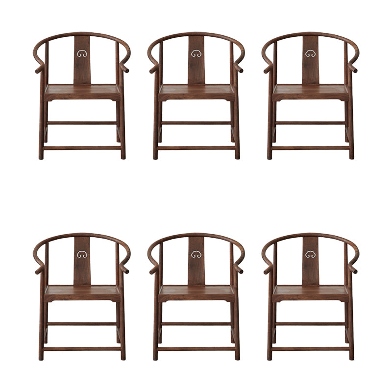 Traditional Kitchen Dining Chair Solid Wood Arm Chair with Cushion