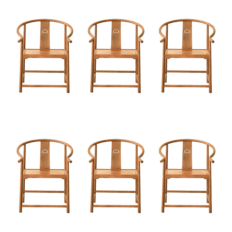 Traditional Kitchen Dining Chair Solid Wood Arm Chair with Cushion