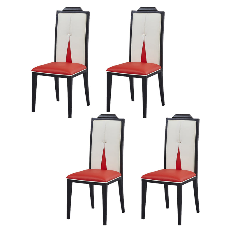 Faux Leather Dining Chairs Glam Style High Back Dining Chairs