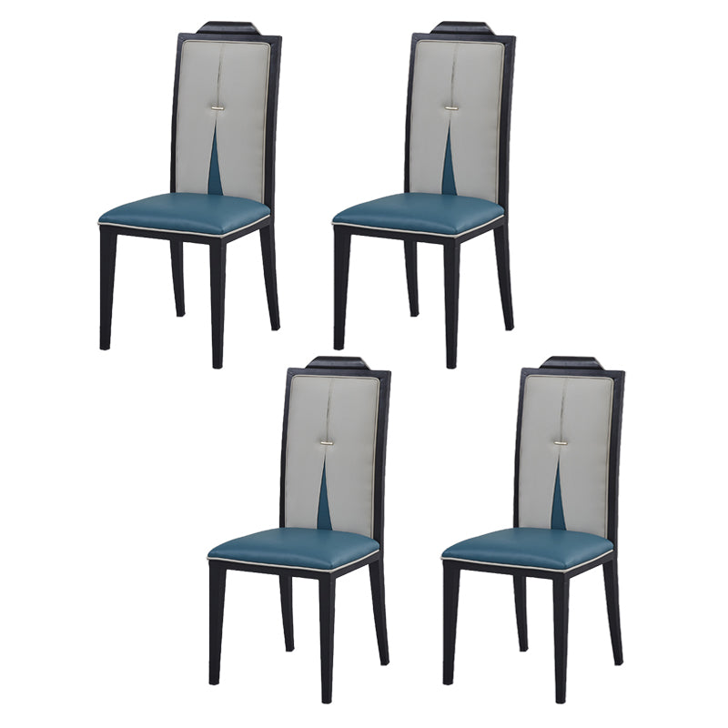 Faux Leather Dining Chairs Glam Style High Back Dining Chairs