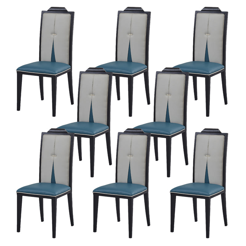 Faux Leather Dining Chairs Glam Style High Back Dining Chairs