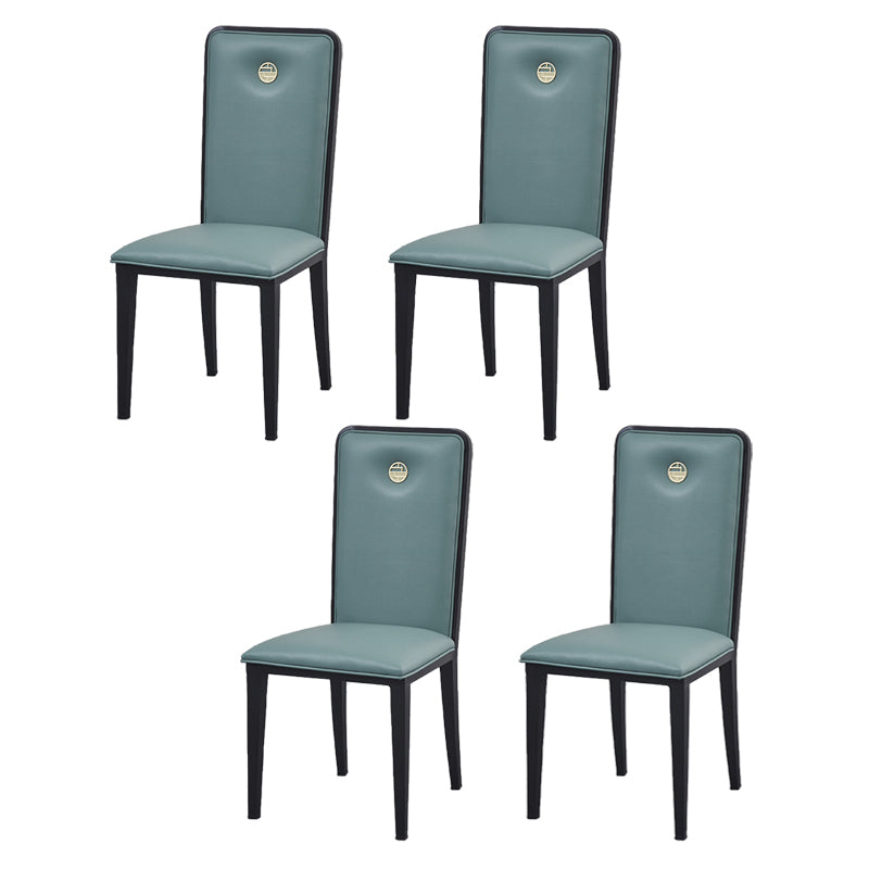 Faux Leather Dining Chairs Glam Style High Back Dining Chairs