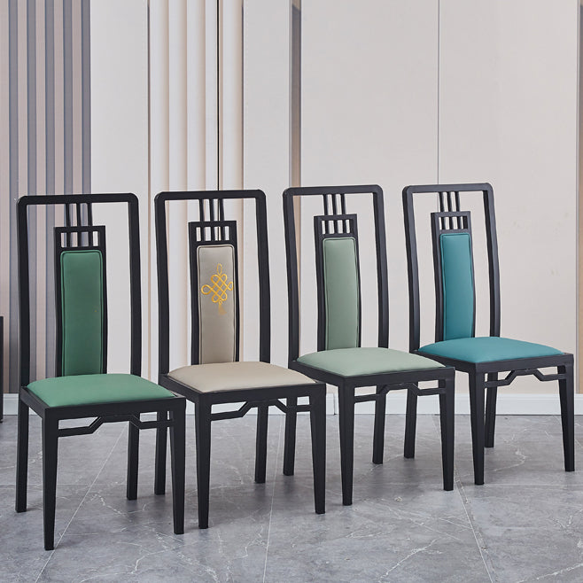 Faux Leather Dining Chairs Glam Style High Back Dining Chairs