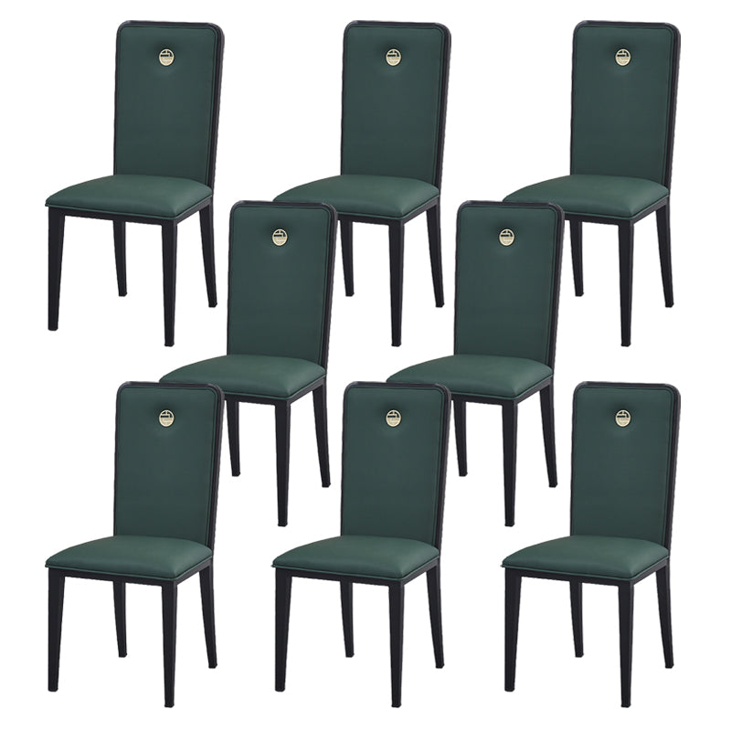 Faux Leather Dining Chairs Glam Style High Back Dining Chairs