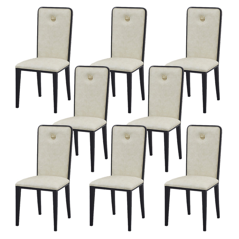 Faux Leather Dining Chairs Glam Style High Back Dining Chairs