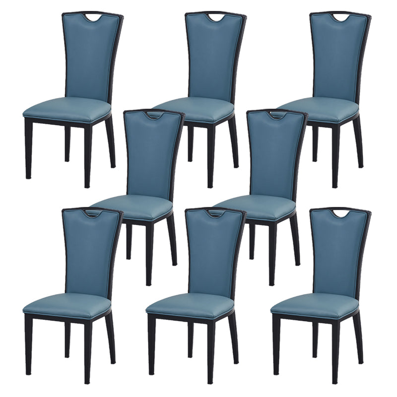 Faux Leather Dining Chairs Glam Style High Back Dining Chairs