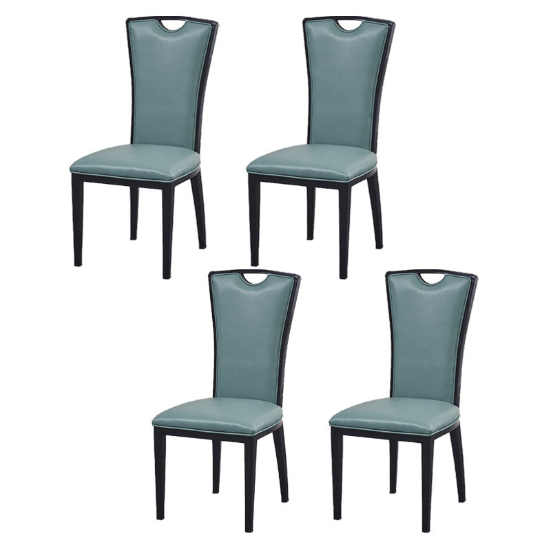 Faux Leather Dining Chairs Glam Style High Back Dining Chairs