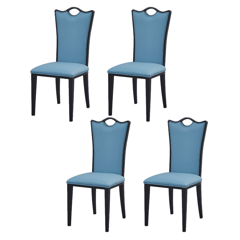 Faux Leather Dining Chairs Glam Style High Back Dining Chairs