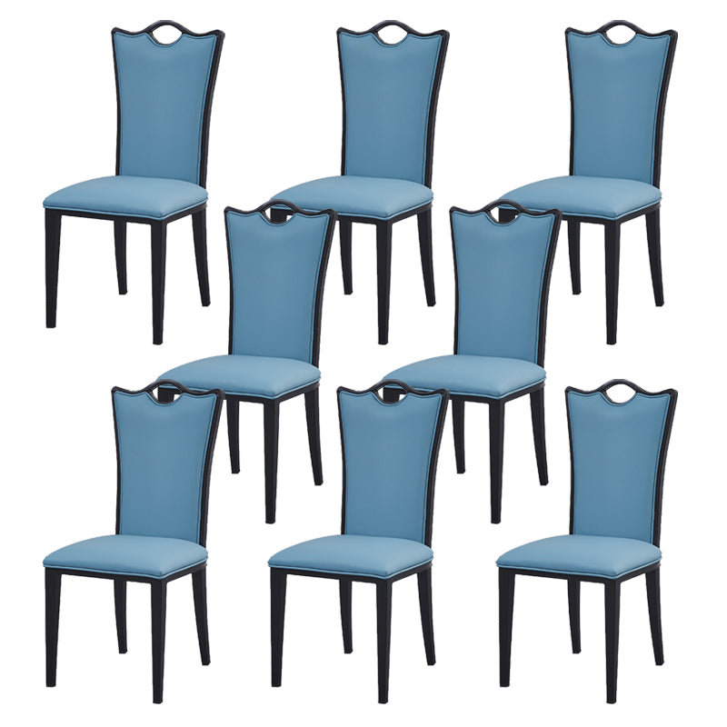 Faux Leather Dining Chairs Glam Style High Back Dining Chairs