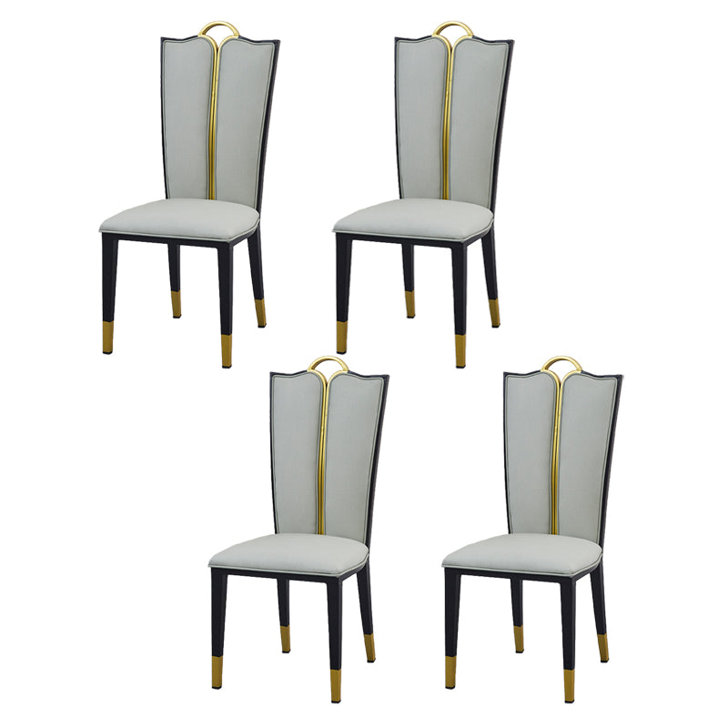 Faux Leather Dining Chairs Glam Style High Back Dining Chairs