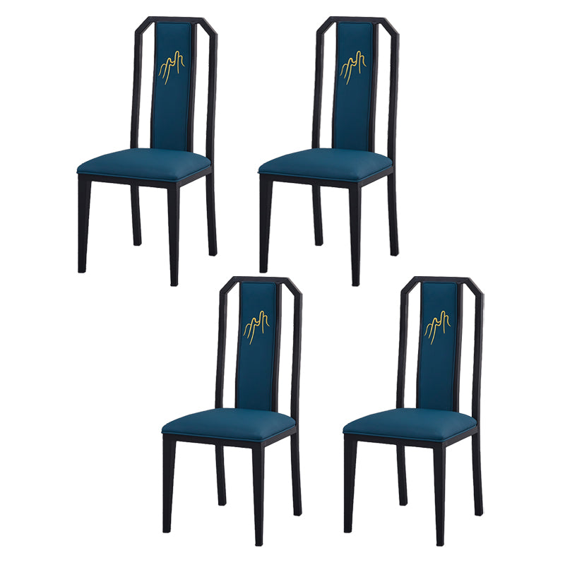 Faux Leather Dining Chairs Glam Style High Back Dining Chairs