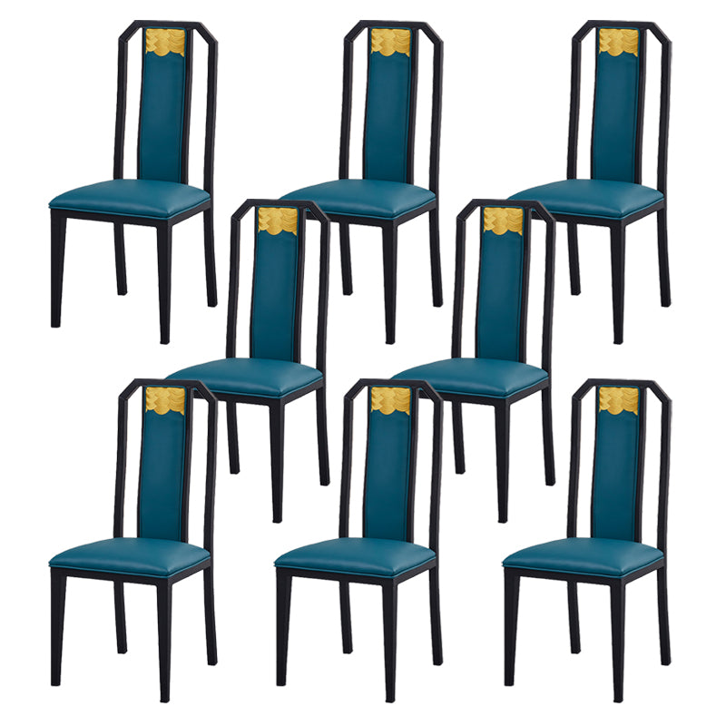 Faux Leather Dining Chairs Glam Style High Back Dining Chairs