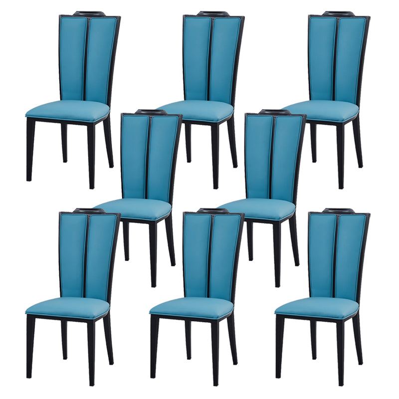 Faux Leather Dining Chairs Glam Style High Back Dining Chairs