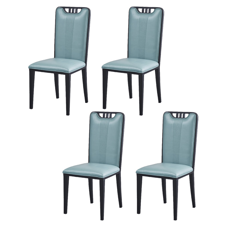 Faux Leather Dining Chairs Glam Style High Back Dining Chairs